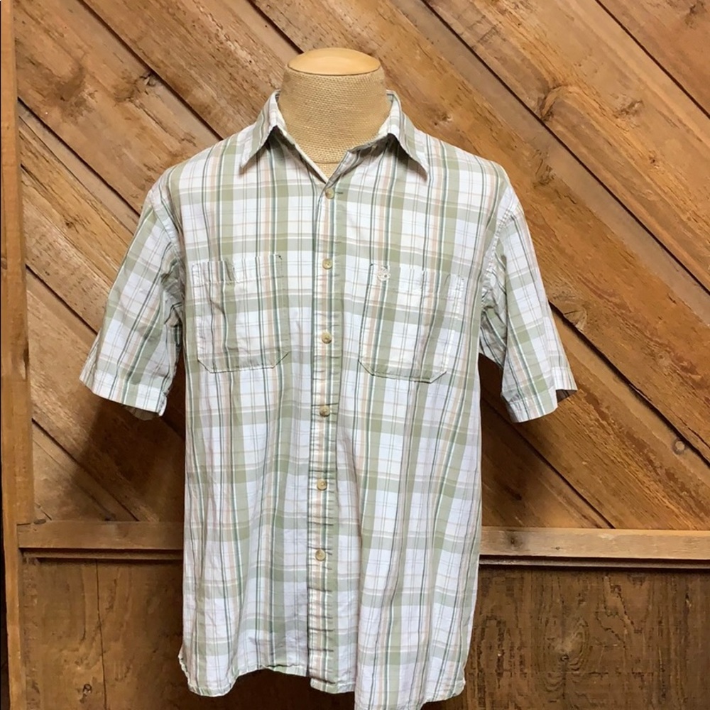 Timberland short sleeve button down shirt L